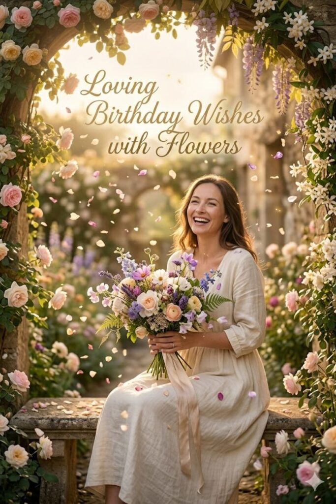 Loving Birthday Wishes with Flowers