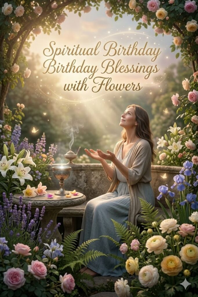 Spiritual Birthday Blessings with Flowers