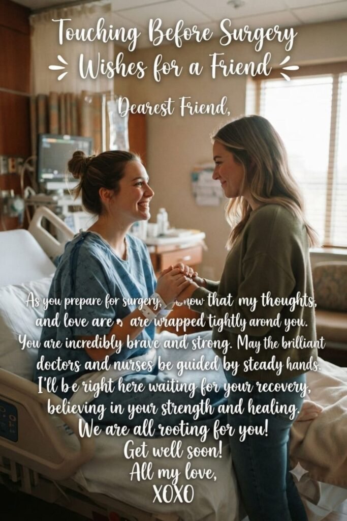 Touching Before Surgery Wishes for a Friend
