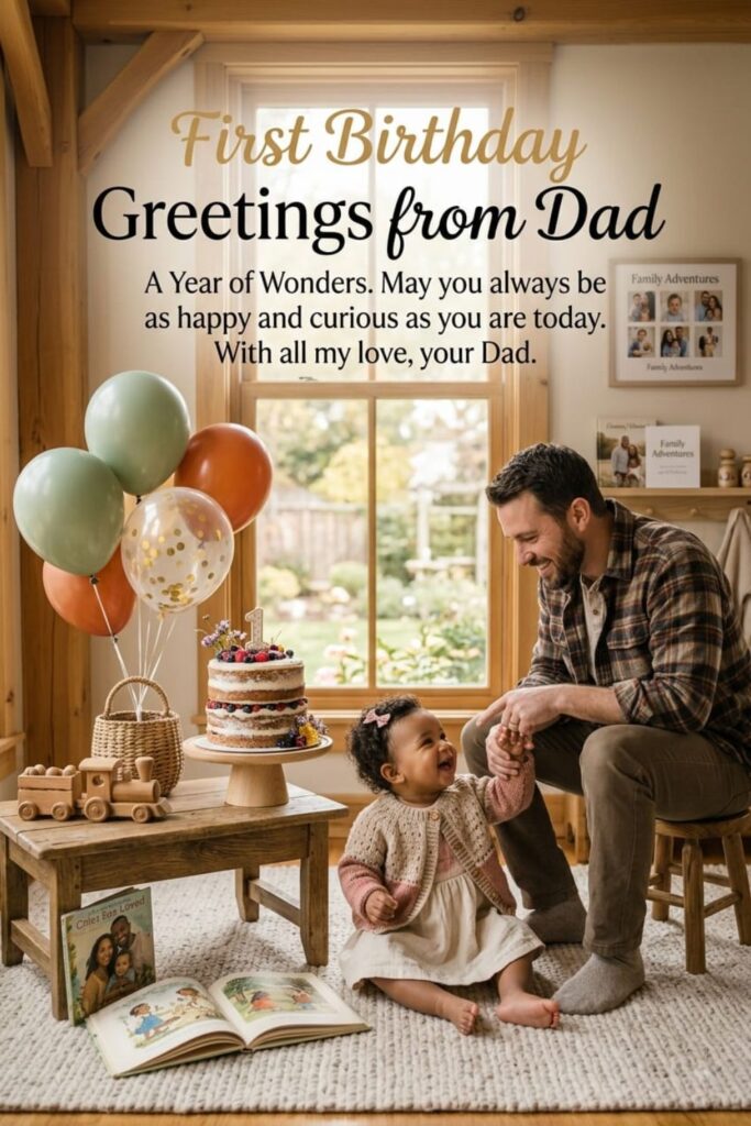 First Birthday Greetings from Dad