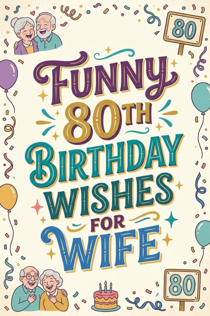 Funny 80th Birthday Wishes for Wife