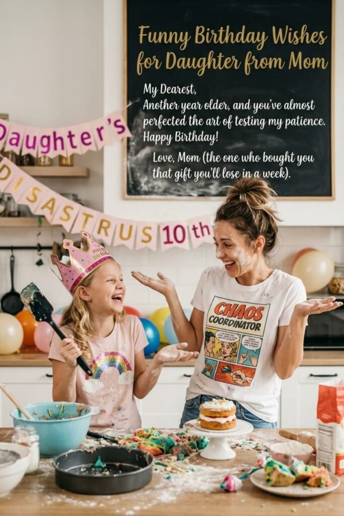 Funny Birthday Wishes for Daughter from Mom