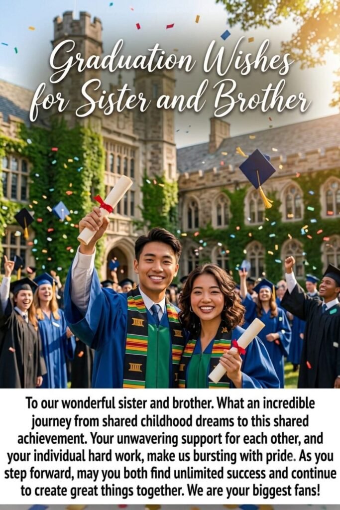 Graduation Wishes for Sister and Brother