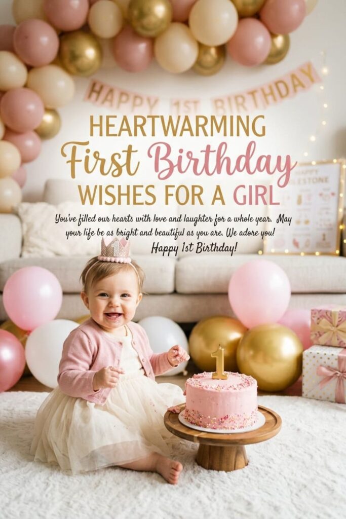 Heartwarming First Birthday Wishes for a Girl