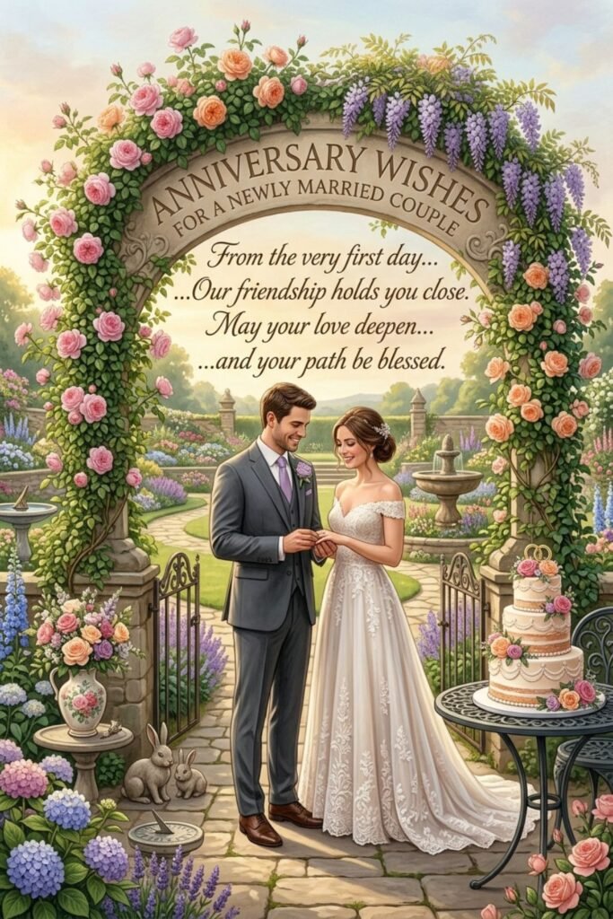 Anniversary Wishes for a Newly Married Couple