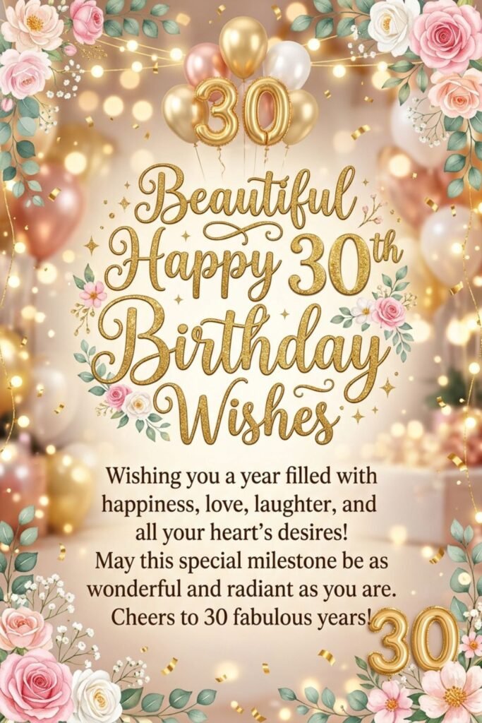 Beautiful Happy 30th Birthday Wishes