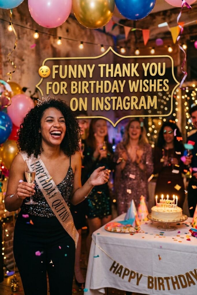 Funny Thank You for Birthday Wishes on Instagram