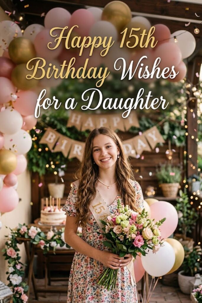 Happy 15th Birthday Wishes for a Daughter