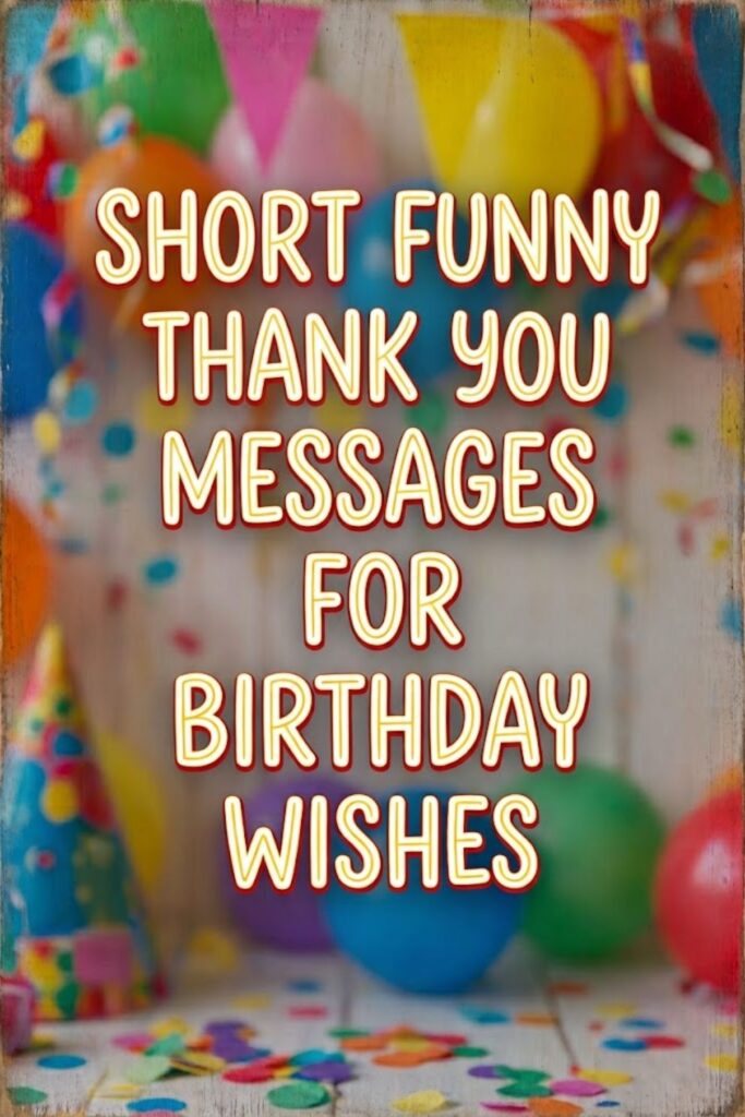 Short Funny Thank You Messages for Birthday Wishes