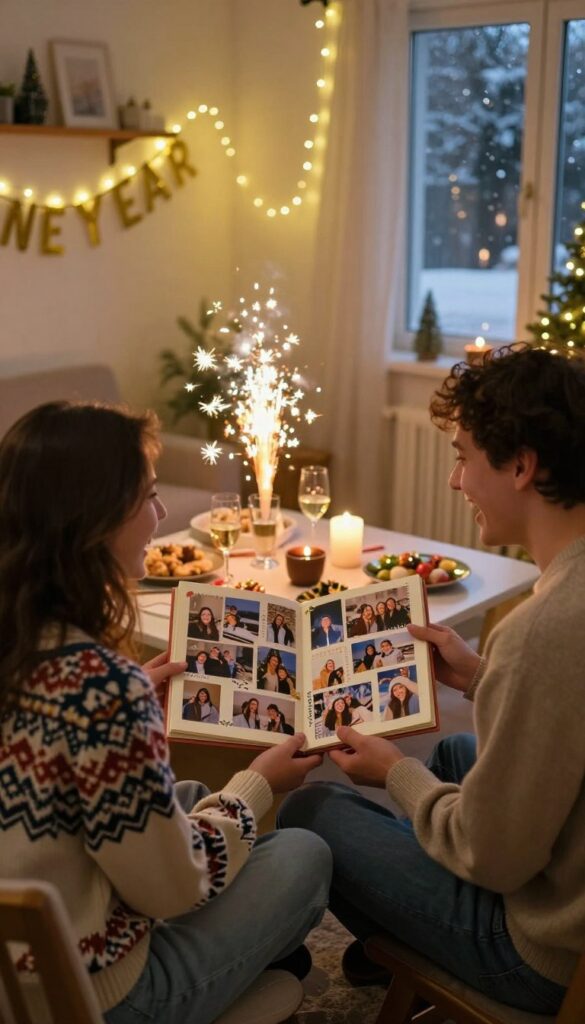 Best friends sharing heart-touching New Year wishes and memories