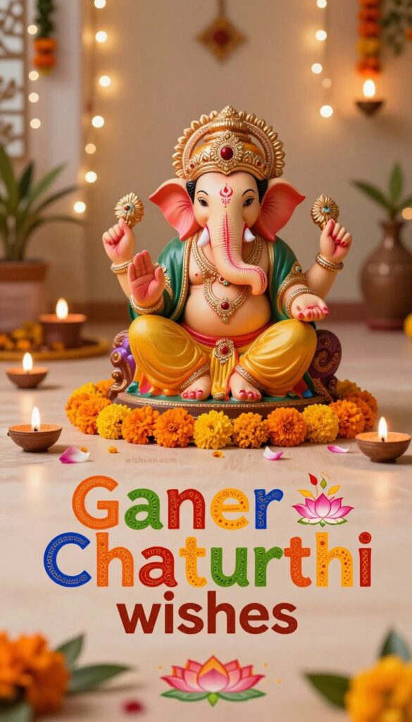 Marathi Ganesh Chaturthi wishes written in Devanagari and Roman letters
