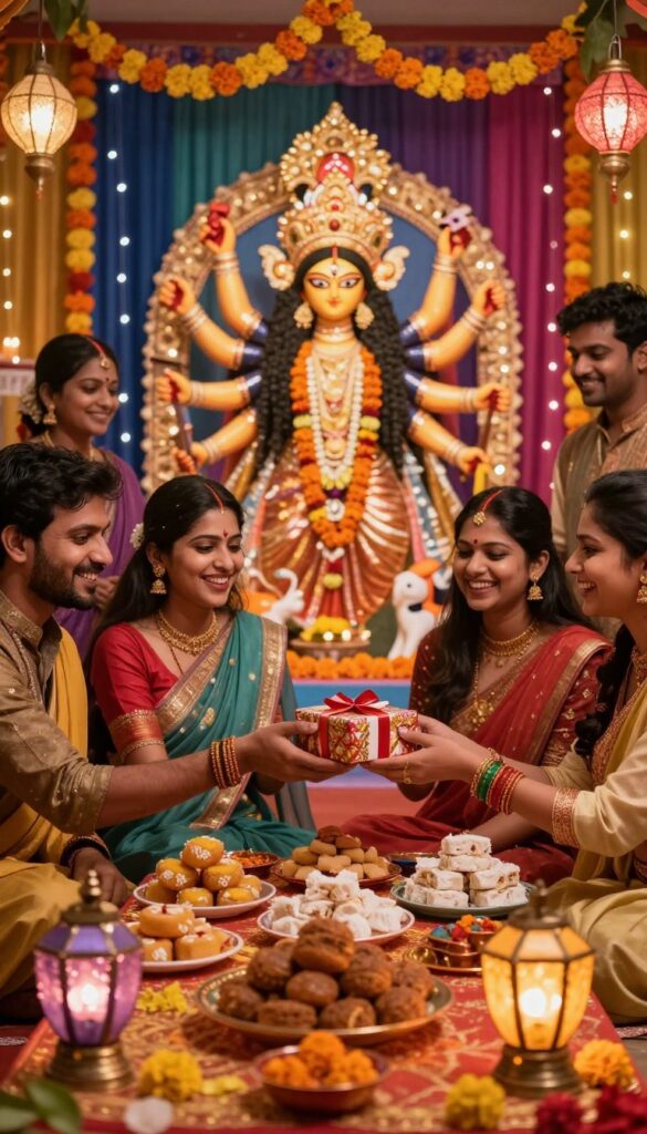 Short happy Dussehra message shared beside a festive image
