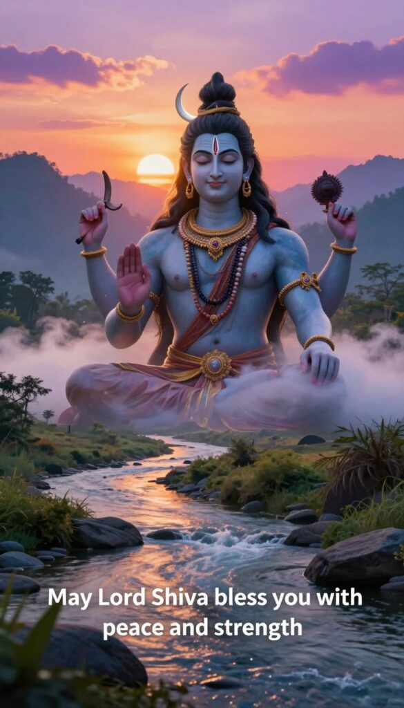 WhatsApp status featuring Lord Shiva and a short blessing